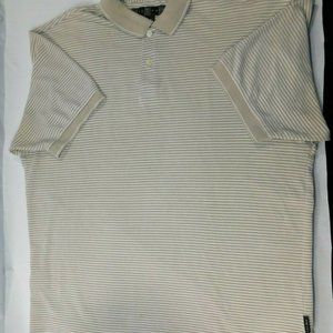 Nike Golf Dri-Fit Men's Large Polo Beige White